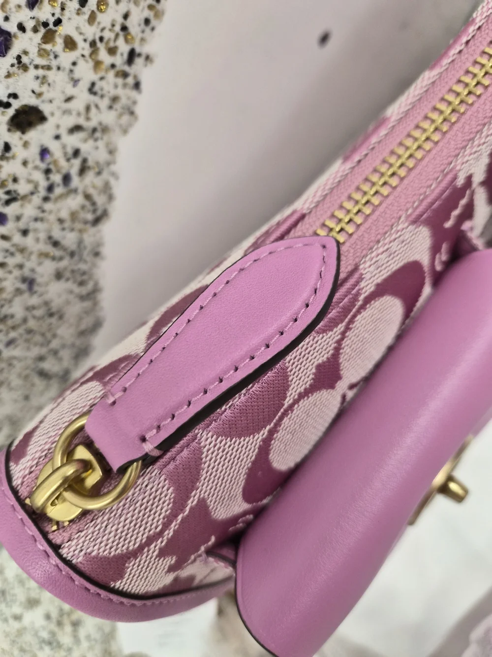 Brain Dead x Coach Signature Jacquard Twin Turnlock Waverly Bag in Fuchsia - Picture 5 of 13